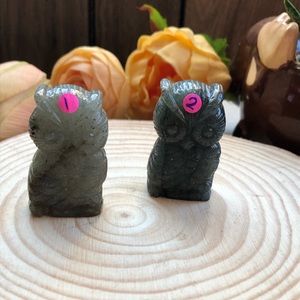 ONE Labradorite Crystal Owl